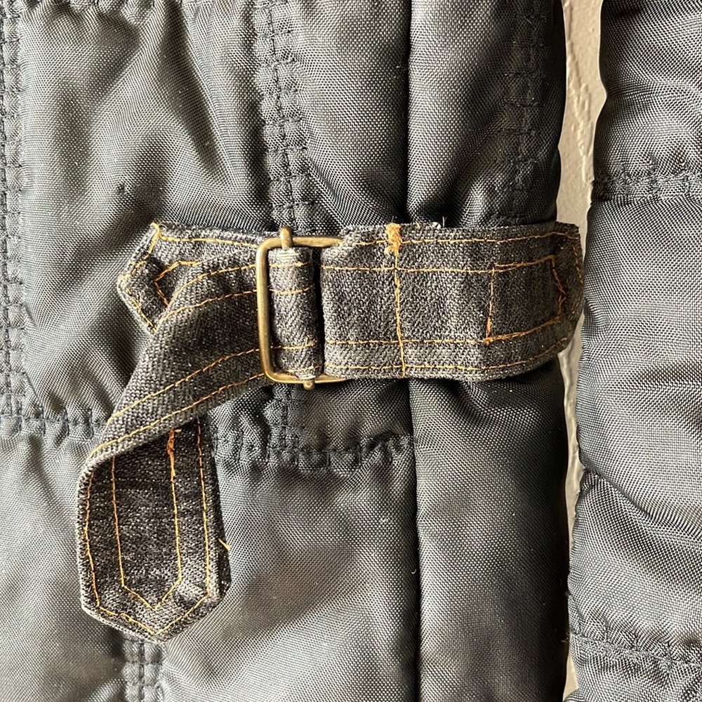 Italian Designer, CRISTINAEFFE, Black/Denim Quilted Puffer Coat. - Picture 6 of 11